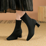 Yara | Fashionable Knitted Heeled Ankle Boots