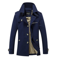 Alexander | Men's Short Trenchcoat with Structured Collar and Button Front