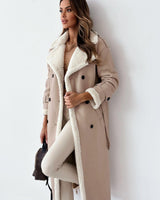 Sophia | Women's Teddy-Lined Trench Coat with Double-Breasted Buttons & Waist Belt