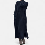 Dahlia | Long Knit Dress with Stand-Up Collar and Pockets