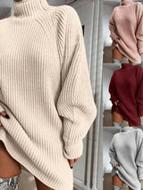 Celeste | Women's Turtleneck Sweater Dress with Oversized Sleeves