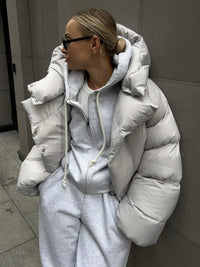 Elowen | Women's Oversized Puffer Jacket with Removable Hood