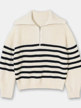 Ava | Wide Turtleneck Striped Sweater for Women