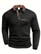 Sebastian | Men's Textured Long-Sleeve Polo Shirt