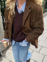 Sienna | Women's Casual Jacket with Structured Lapels & Button Front
