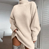 Celeste | Women's Turtleneck Sweater Dress with Oversized Sleeves