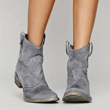 Camellia | Women's Vintage-Inspired Cowboy Ankle Boots with Cushioned Insole