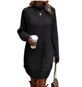 Elodie | Autumnal Knit Dress with Roll Neck