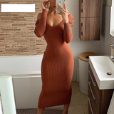 Cora | Ribbed Bodycon Knit Dress
