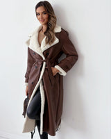 Sophia | Women's Teddy-Lined Trench Coat with Double-Breasted Buttons & Waist Belt