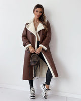 Sophia | Women's Teddy-Lined Trench Coat with Double-Breasted Buttons & Waist Belt