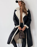 Sophia | Women's Teddy-Lined Trench Coat with Double-Breasted Buttons & Waist Belt