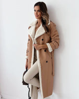 Sophia | Women's Teddy-Lined Trench Coat with Double-Breasted Buttons & Waist Belt
