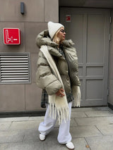 Elowen | Women's Oversized Puffer Jacket with Removable Hood