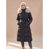 Kiara | Women's Long Puffer Winter Jacket with Hood and Cozy Collar