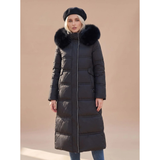 Kiara | Women's Long Puffer Winter Jacket with Hood and Cozy Collar