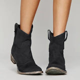 Camellia | Women's Vintage-Inspired Cowboy Ankle Boots with Cushioned Insole