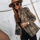 Daria | Double-Breasted Plaid Blazer for Women