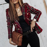 Daria | Double-Breasted Plaid Blazer for Women