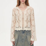 Paula | Women's Lightweight Floral Lace Cardigan with Long Sleeves