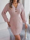 Cleo | Elegant Cable-Knit Dress with Wide Sleeves