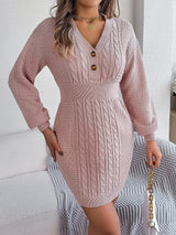 Cleo | Elegant Cable-Knit Dress with Wide Sleeves