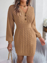 Cleo | Elegant Cable-Knit Dress with Wide Sleeves