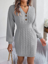 Cleo | Elegant Cable-Knit Dress with Wide Sleeves