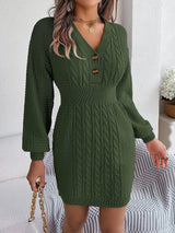 Cleo | Elegant Cable-Knit Dress with Wide Sleeves