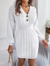 Cleo | Elegant Cable-Knit Dress with Wide Sleeves
