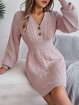 Cleo | Elegant Cable-Knit Dress with Wide Sleeves
