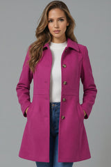 Vivienne | Elegant Long Tailored Coat with Button Closure