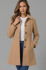 Vivienne | Elegant Long Tailored Coat with Button Closure