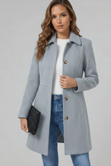 Vivienne | Elegant Long Tailored Coat with Button Closure