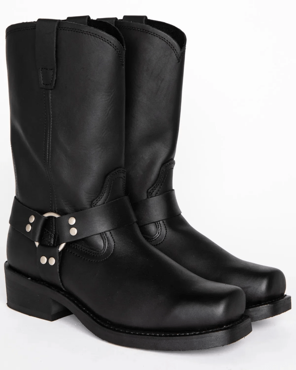 Omar | Men’s Harness Boots with Decorative Metal Studs