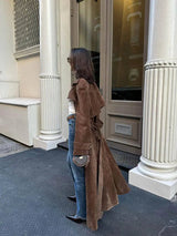 Estelle | Elegant Long Trench Coat with Waist Belt