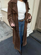 Estelle | Elegant Long Trench Coat with Waist Belt