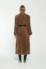 Estelle | Elegant Long Trench Coat with Waist Belt