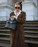 Estelle | Elegant Long Trench Coat with Waist Belt