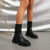 Olivia | Brown Ankle Boots with Wrap Straps and Block Heel