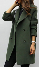 Faye | Long Coat with Wide Lapel Collar