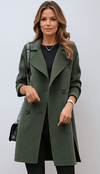 Faye | Long Coat with Wide Lapel Collar