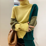 Elena | Color-Block Turtleneck Sweater for Women