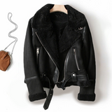 Ethan | Men’s Leather Jacket with Shearling Trim