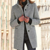 Clara | Classic Grey Winter Coat with Button Closure