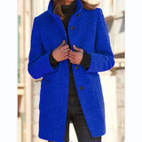 Clara | Classic Grey Winter Coat with Button Closure