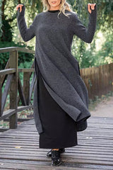 Maren | Women's Longline Sweater Dress with Asymmetrical Hem
