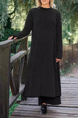 Maren | Women's Longline Sweater Dress with Asymmetrical Hem