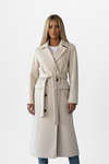 Vivienne | Women's Long Coat with Double-Breasted Front and Waist Belt