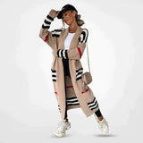 Daisy | Casual Long Cardigan with Striped Details